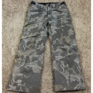 Obermeyer Youth Ski Snowboard Pants Boys Large Gray Camo Waterproof